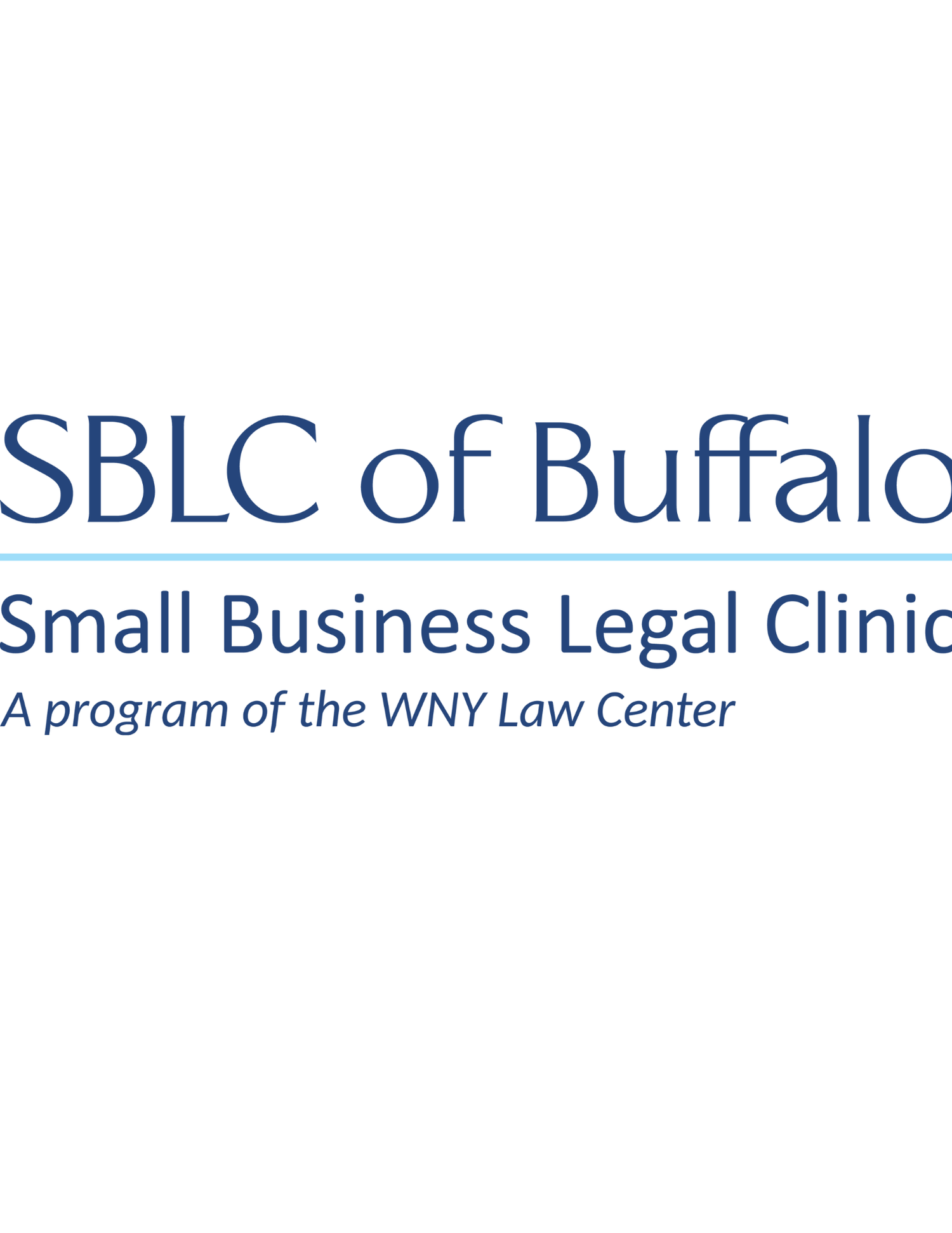 Small Business Legal Clinic wordmark from the Western New York Law Center